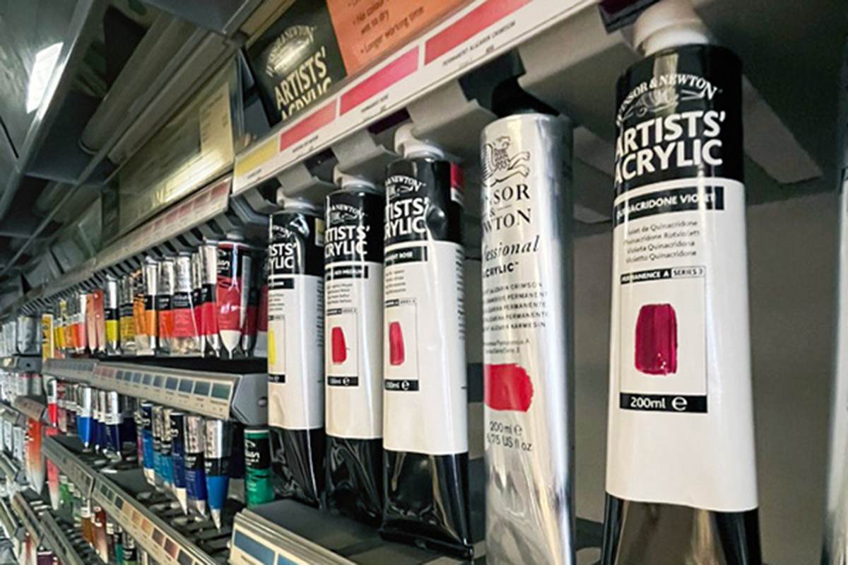 LBM Art & Stationery Store Hitchin  Hertfordshire - Winsor & Newton Artists Acrylics Image 1200x800px