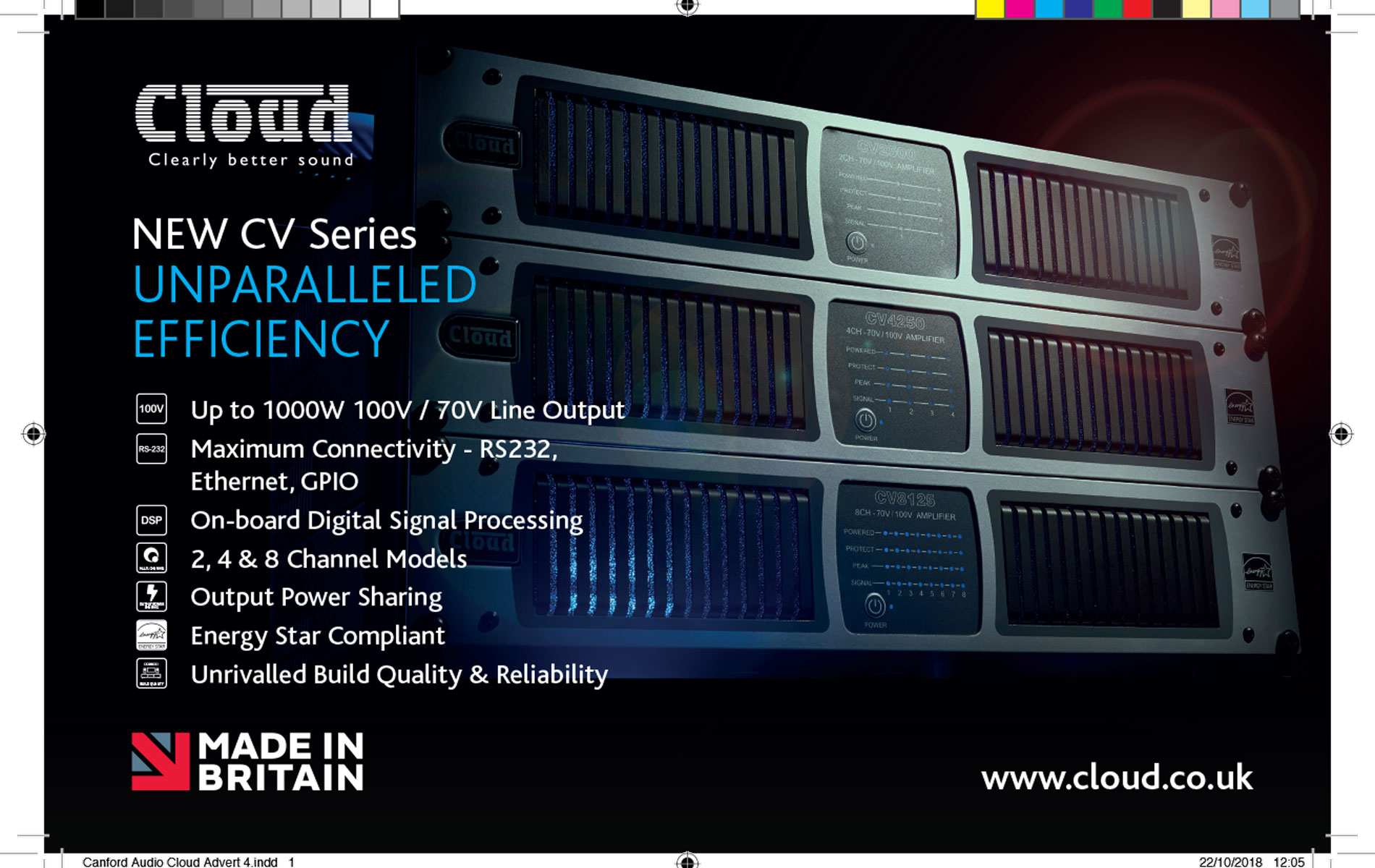 New Advert Design for Cloud CV-Series Amplifier launch