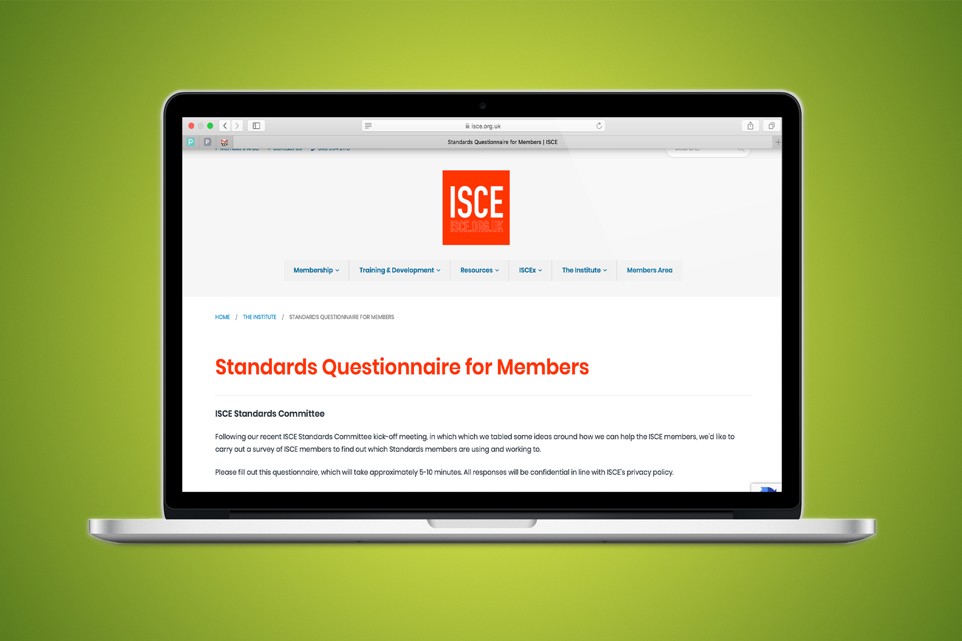 New Online Questionnaire for ISCE