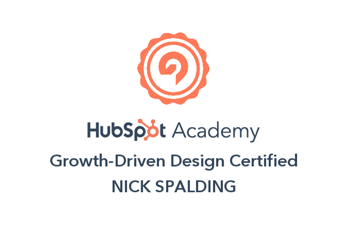 TGA - Hubspot Growth Driven Design Certified - Nick Spalding - 2023