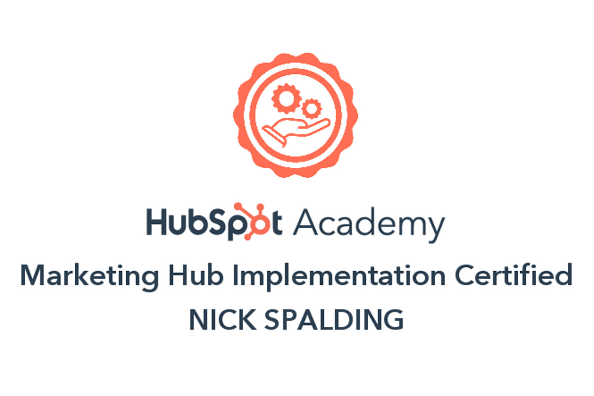 TGA - Hubspot Marketing Hub Implementation Certified Agency - Nick Spalding - 2023